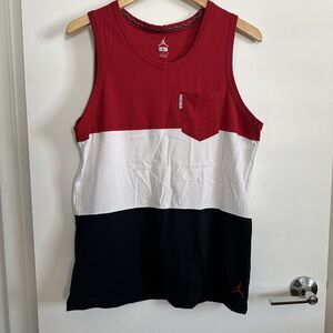 Air Jordan Jumpman Red Flight White Black Colorblock Tank Top Size L